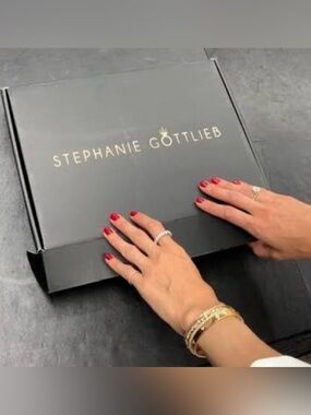 Stephanie Gottlieb Grey/ Rose Gold & Black Packaging + Hallmark Jewelry Gift Bag